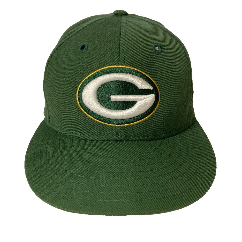 Green Bay Packers Logo Cap/Hat NFL Team Apparel On Field Reebok, Wool Fitted 7